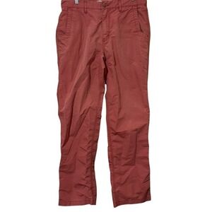 Mountain Khakis Red Poplin Relaxed Fit Cargo Outdoor Hiking Pants Mens 35 x 34